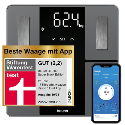 289801 - BEURER Peshore personale BF 500, me Bluetooth, peshore dixhitale, deri në 180 kg, ekran XL