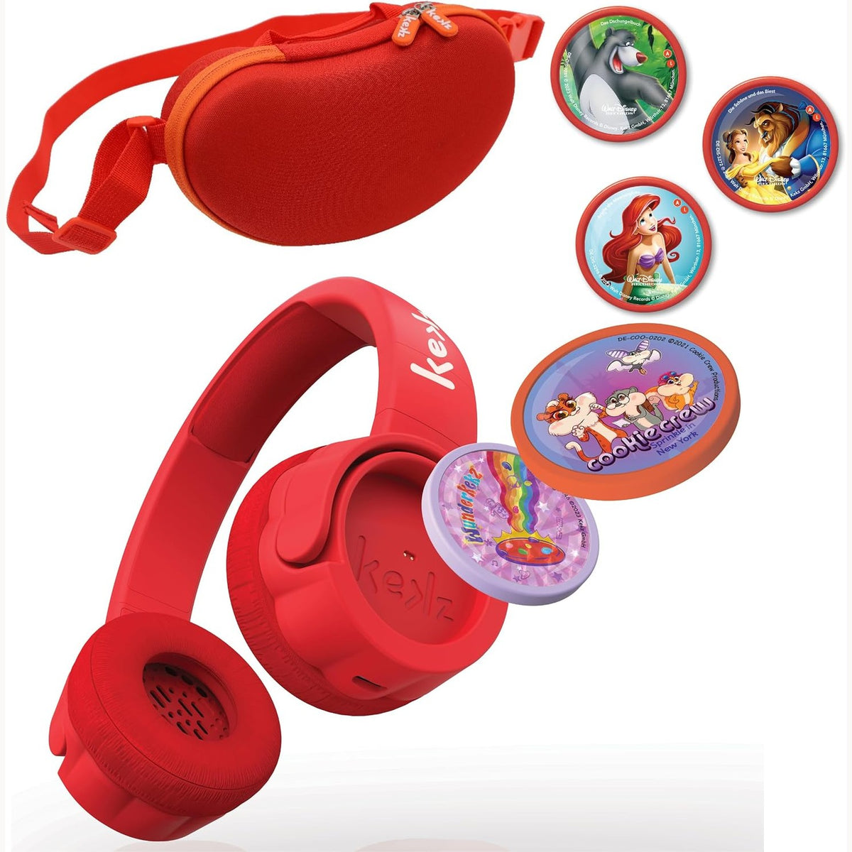 299023 - COOKIE Premium Set fillestar për kufje Red, përfshirë fasule të kuqe cookie, 3 çipa audio Disney, për fëmijë