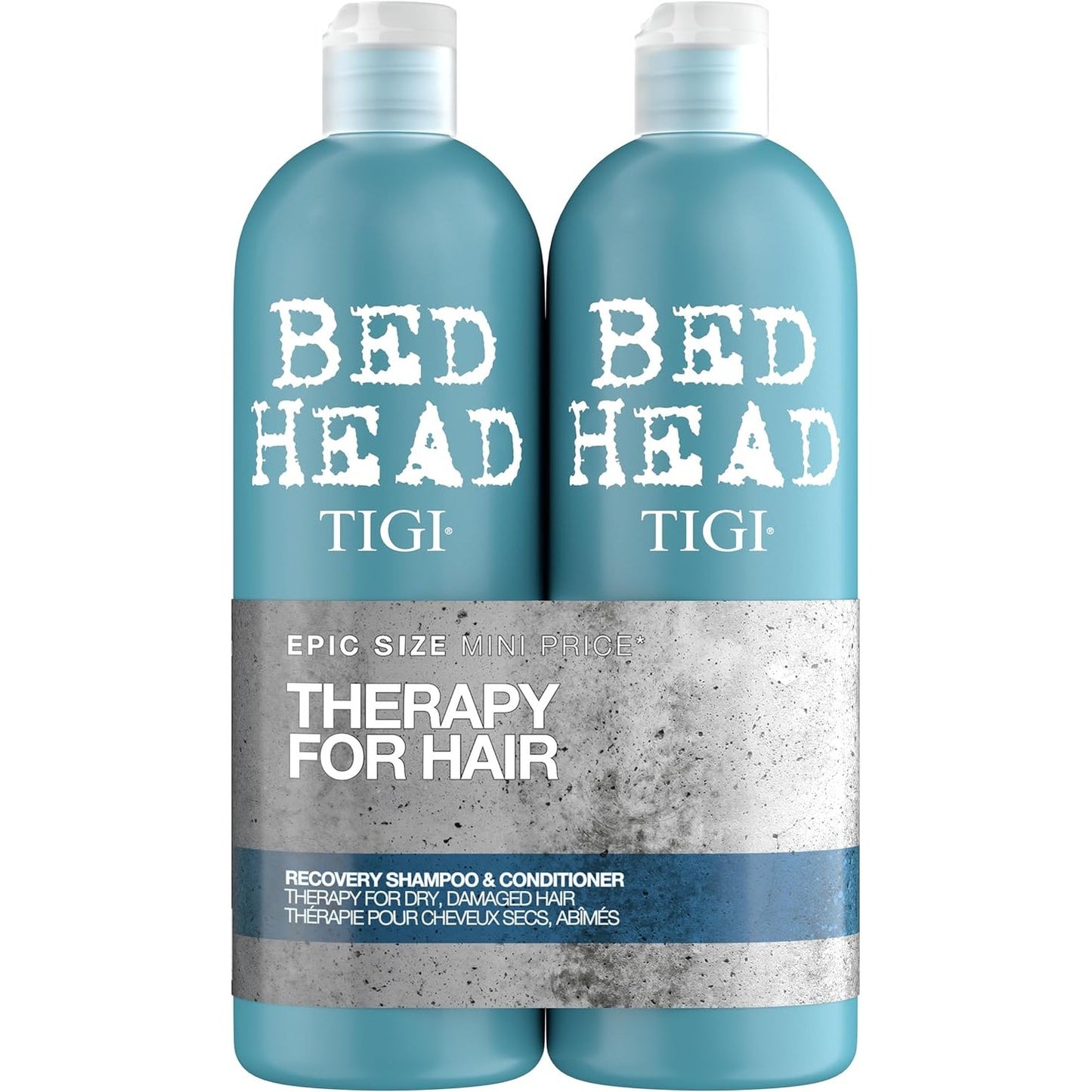 271586 - TIGI Bed Head - Shampo dhe Balsam Rigjenerues, 2 x 750 ml, Trajtim Profesional për Ristrukturimin dhe Hidratimin e Flokëve, Ideale për Flokë të Thatë dhe të Dëmtuar