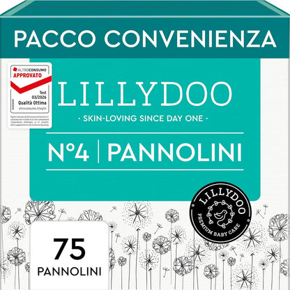 321271 - LILLYDOO Pelena, Madhësia 4 (9+ kg), 75 Copë, Të Buta për Lëkurën