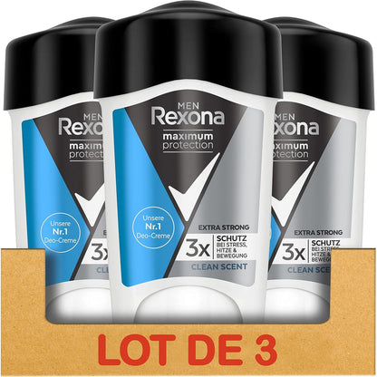 321516 - REXONA Men Deodorant Cream Antidjersitës 96H Aromë e Pastër - paketë me 3 x 45 ml