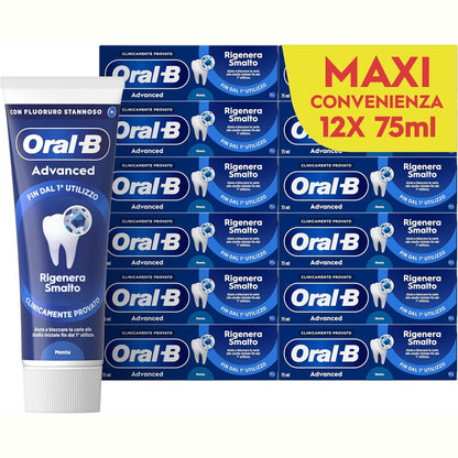 315611 - ORAL-B Pastë dhëmbësh Advanced Enamel Regenerator 6x75ml, pastrim efektiv i dhëmbëve, frymëmarrje e freskët, aromë ekstra eukalipti