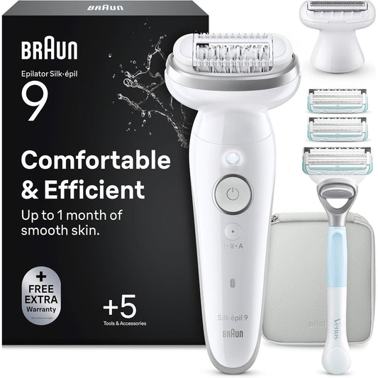311011 - BRAUN Depilator elektrik Silk-Épil 9 për femra, 9-130 i bardhë, 13 watt, 2.5 cm
