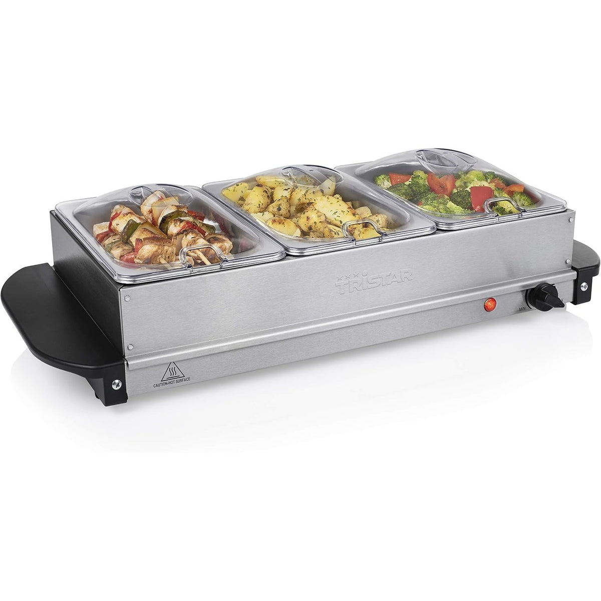320827 - Tristar - Ngrohëse Bufeje prej Çeliku Inoks, 4.2 L, Termostat i Rregullueshëm, 3 Tabaka Ngrohëse, 200 W, Argjend, BP-6283