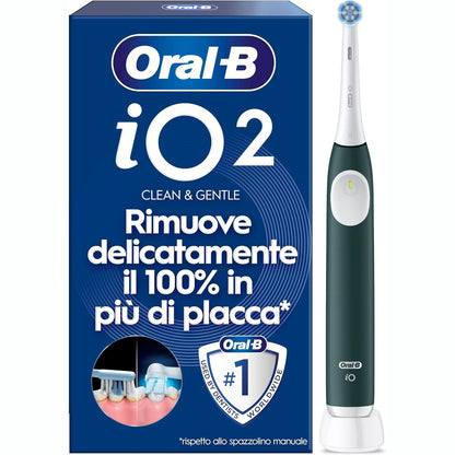 315543 - ORAL-B Furçë dhëmbësh elektrike iO 2, jeshile pylli, për të rritur, 3 mënyra pastrimi, e butë për mishrat e dhëmbëve, furçë e butë, aksesorë, furçë zëvendësuese, karikues