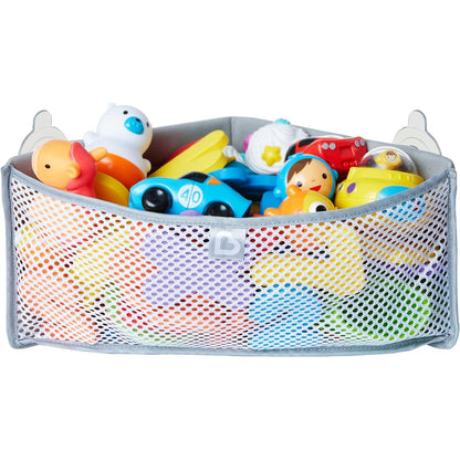 317790 - MUNCHKIN Organizues Banjo për Lodra Banjo për Foshnje, Rrjetë për Ruajtjen e Lodrave në Kënd, Tabaka Lodrash prej Materiali të Butë me Thithëse, Gri