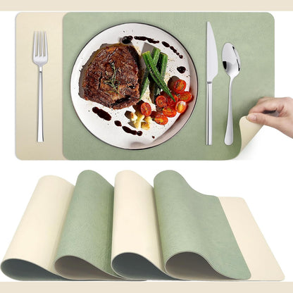218979 - KITCHENBOSS Mbulesa dhe mbështetëse të lahetshme, 43x30cm, set me 6 copë (jeshile e çelët + bezhë)