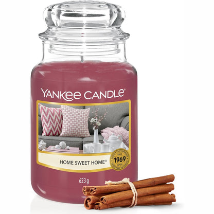 184152 - YANKEE CANDLE Qiri Aromatik në Gotë e Madhe | Home Sweet Home | Kohëzgjatje Djegie deri në 150 Orë | Ideal si Dhuratë për Grate