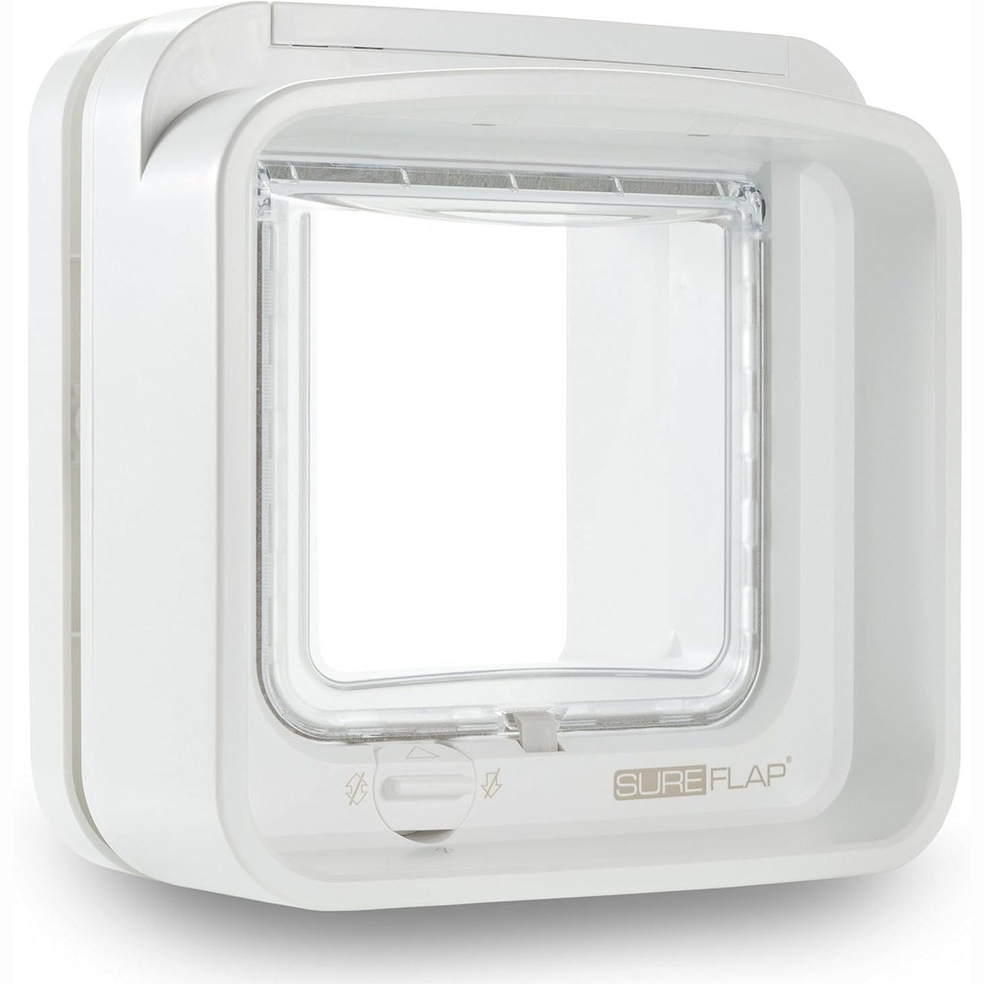 250051 - SURE PETCARE Kapak për mace me mikroçip SureFlap DualScan, i bardhë, i pajtueshëm me etiketat RFID dhe mikroçipat, për dyer, dritare dhe mure