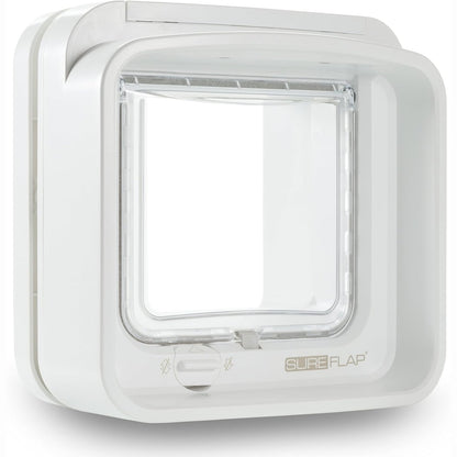 250051 - SURE PETCARE Kapak për mace me mikroçip SureFlap DualScan, i bardhë, i pajtueshëm me etiketat RFID dhe mikroçipat, për dyer, dritare dhe mure