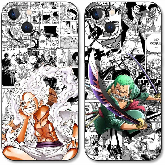 273978 - PBNDJVG Mbrojtëse me 2 pjesë për iPhone 16 6.1'', Anime Zoro Gear 5 Nika Sun God, mbrojtje nga kamera, e hollë dhe e butë prej silikoni TPU, rezistente ndaj gërvishtjeve, e zezë