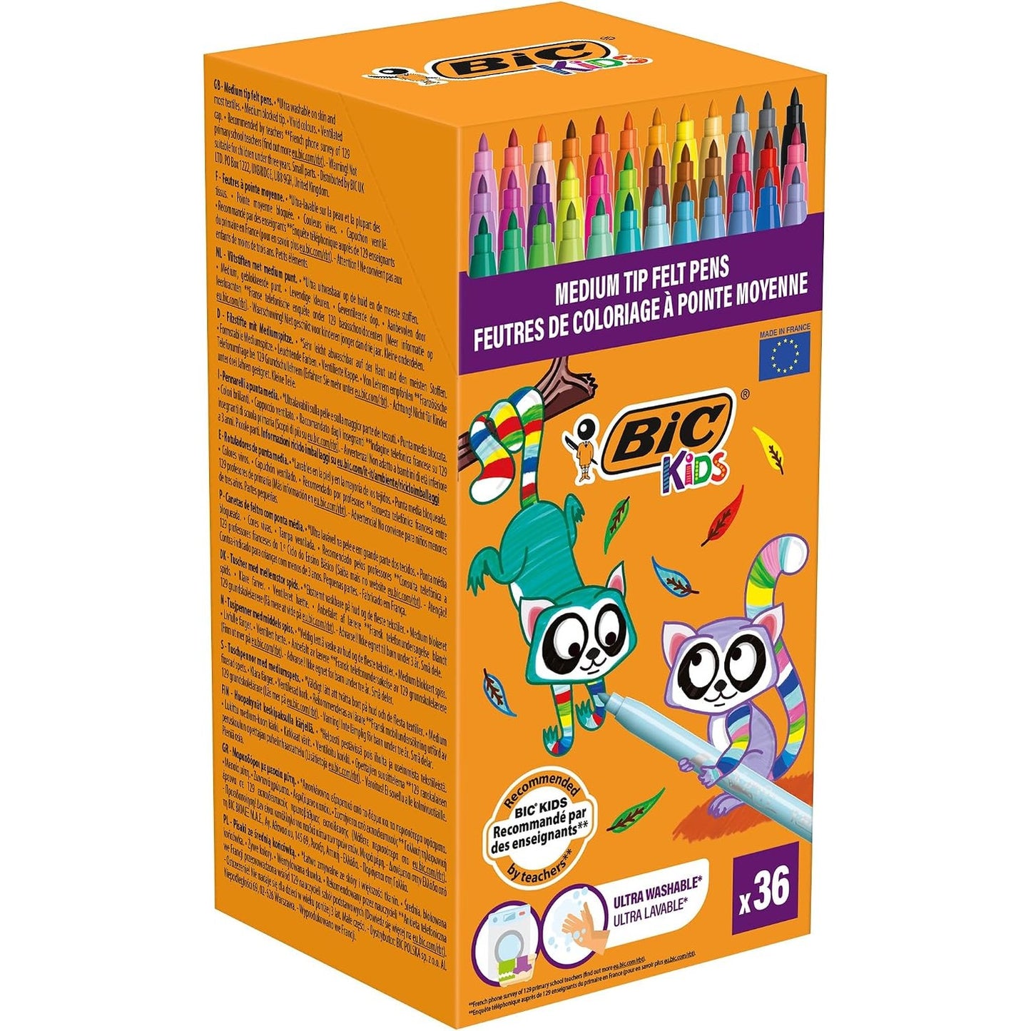 277160 - BIC Kids Couleur Stilolapsa me majë të mesme, Ngjyra të ndryshme, pako me 36 copë