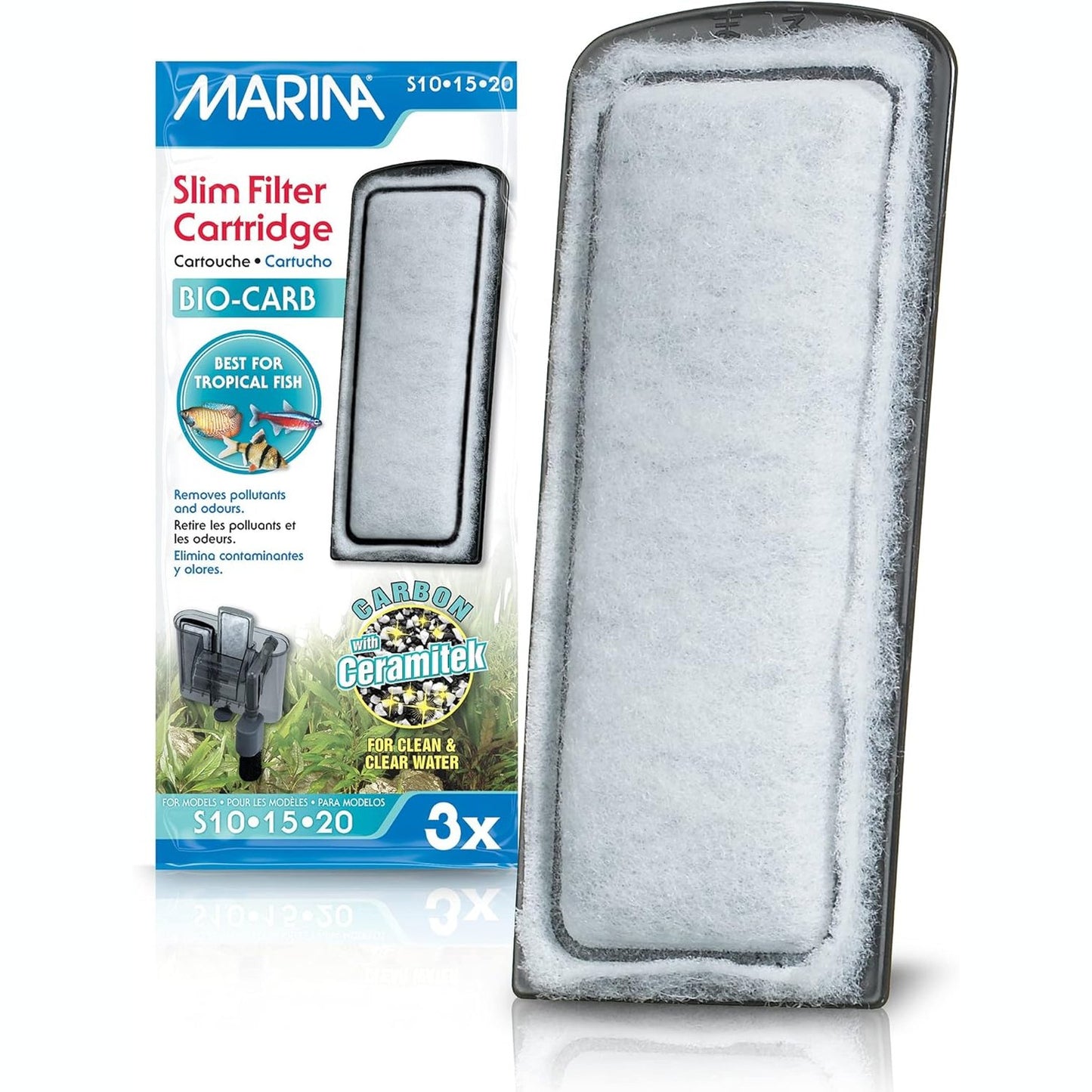 225201 - MARINA Fishekë karboni për filtra Slim S10, S15 dhe S20, pako me 3 copë