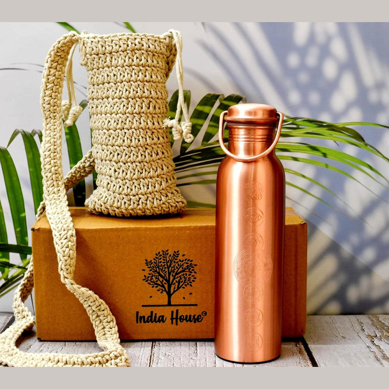 255293 - SHTËPIA INDIANE Shishe Uji prej Bakri të Pastër, 1000ml, Ayurvedic, pa rrjedhje