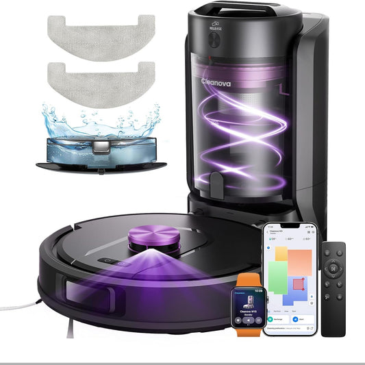 199014 - VEXILAR W15 Fshesë Robotike me Fuqi të Thithjes 10,000Pa, Bateri 3 Orë, Zbrazje Automatike, pa Qese, Përshtatshme për Qilima/Dysheme