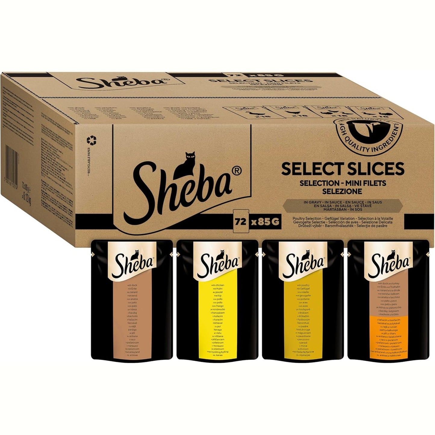 217210 - SHEBA Ushqim për mace Selection në salcë, 72 qese (72 x 85 g)