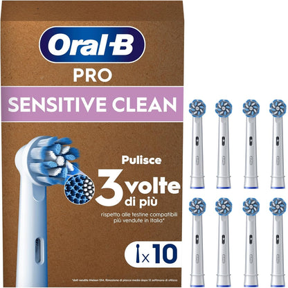 316275 - ORAL-B Koka Zevendësuese Sensitive Clean (Pako me 10, të Bardha, për Furçën Elektrike Oral-B Pro, Fije Ultra të Buta për Mishra të Ndjeshme)