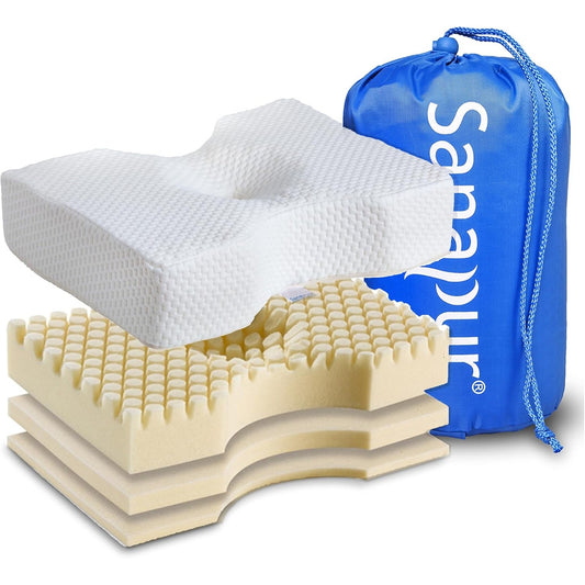 183030 - SANAPUR Jastëk Original 4.0 - Variant MED - Jastëk Ortopedik për Gjumë Anësor, i Prodhuar në Gjermani, Material: Shkumë Viskoze/Shkumë e Butë