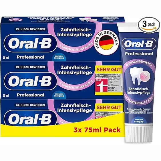 302325 - ORAL-B Pastë dhëmbësh Professional për kujdes intensiv të mishrave të dhëmbëve, 3 x 75 ml