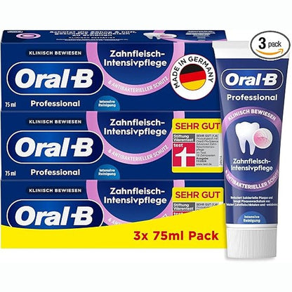 302325 - ORAL-B Pastë dhëmbësh Professional për kujdes intensiv të mishrave të dhëmbëve, 3 x 75 ml