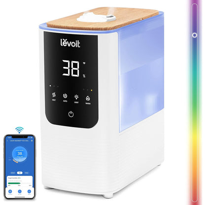 226091 - LEVOIT Lagështues inteligjent OasisMist, mjegull e ngrohtë dhe e ftohtë, 45 orë, 40m², 26dB, Modalitet automatik, Dritë e personalizuar, Kohëmatës