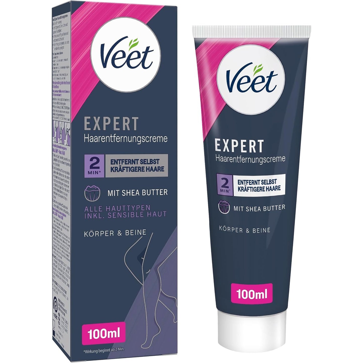 290523 - VEET Krem për heqjen e qimeve Expert për trup dhe këmbë, lëkurë e ndjeshme, 100 ml
