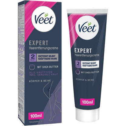 290523 - VEET Krem për heqjen e qimeve Expert për trup dhe këmbë, lëkurë e ndjeshme, 100 ml