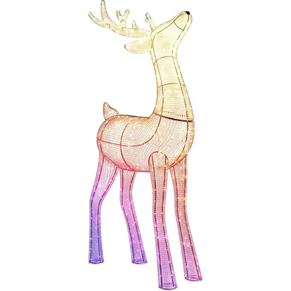 191027 - TWINKLY Reindeers, Drita LED 240 RGB dhe e Bardhë e Ngrohtë në Formë Dreri, e Lartë 125cm, Pajtueshme me Alexa dhe Google Home, Standarde IP44, Kontroll Nga Aplikacioni, Përdorim i Jashtëm