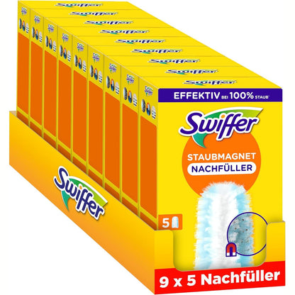 271210 - SWIFFER Mbajtëse pluhuri Duster, 45 fshesa pluhuri, Kap dhe bllokon pluhurin dhe papastërtinë, Format Giga