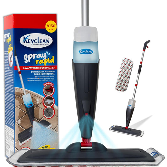 136397 - IPEA Mop Dyshemeje me Spërkatje dhe Leckë Mikrofibre, Alumini, Shishe Për Pastrimin e Dyshemeve dhe Heqjen e Pluhurit nga Xhami