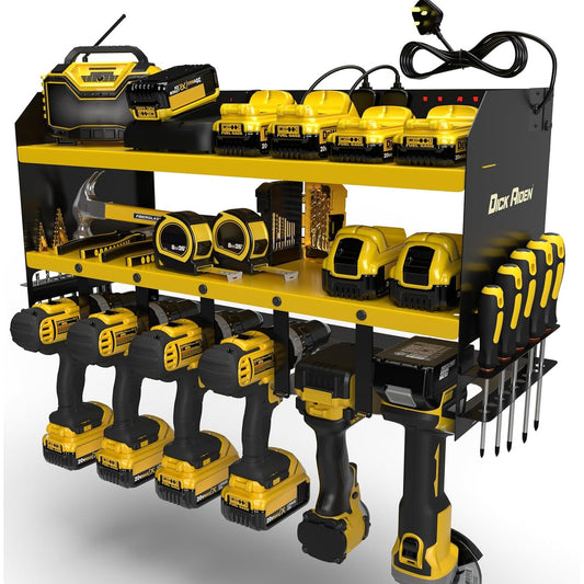 167377 - MILWAUKEE Organizues Elektrik i Veglave Toolorganize, Raft Ruajtjeje me 4 Vende dhe Stacion Karikimi me Rrip Rryme, Për Vegla të Punishtejes dhe Garazhit, Ngjyra e Kuqe