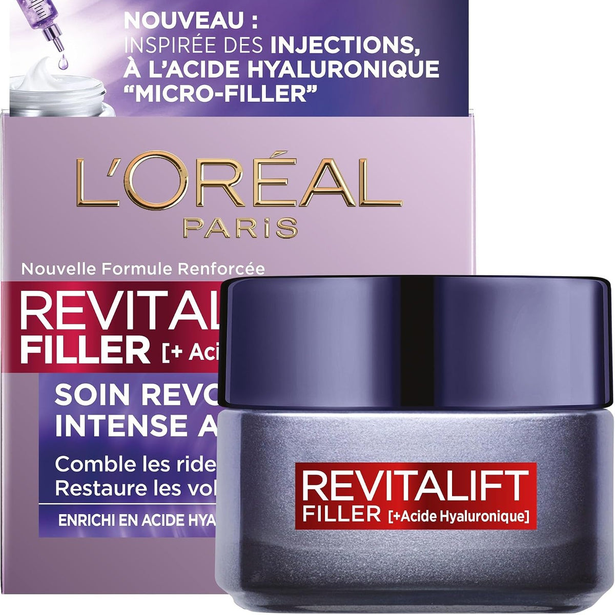 306391 - L'ORÉAL PARIS Kujdes Anti-Aging Revolumizues, Krem Ditor Anti-Rrudha dhe Vëllim, 50 ml, I Pasuruar me Acid Hialuronik