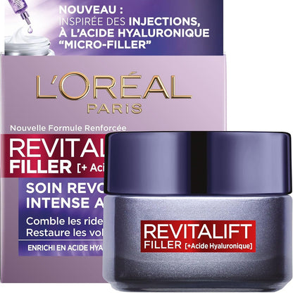 306391 - L'ORÉAL PARIS Kujdes Anti-Aging Revolumizues, Krem Ditor Anti-Rrudha dhe Vëllim, 50 ml, I Pasuruar me Acid Hialuronik