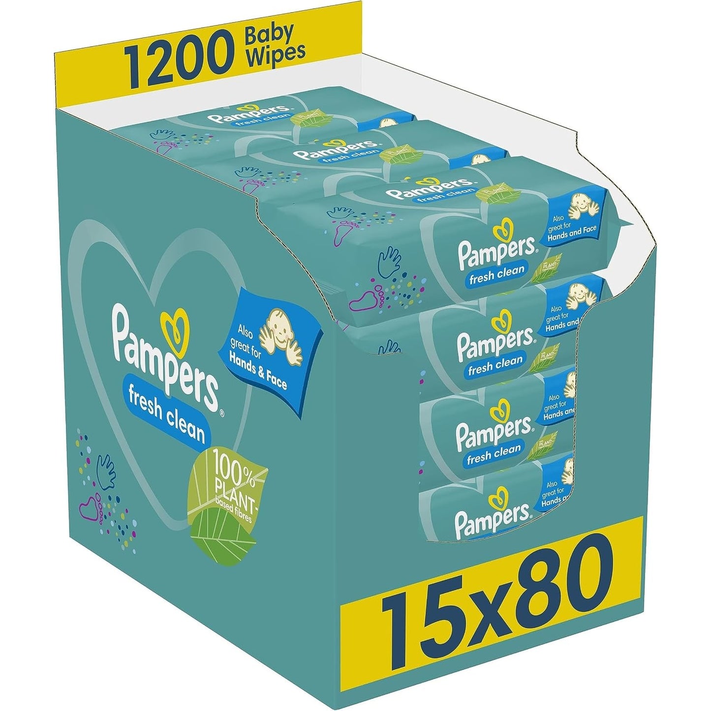 316876 - PAMPERS Peceta Fresh Clean, 18 pako me nga 80 peceta secila, aromë e lehtë.