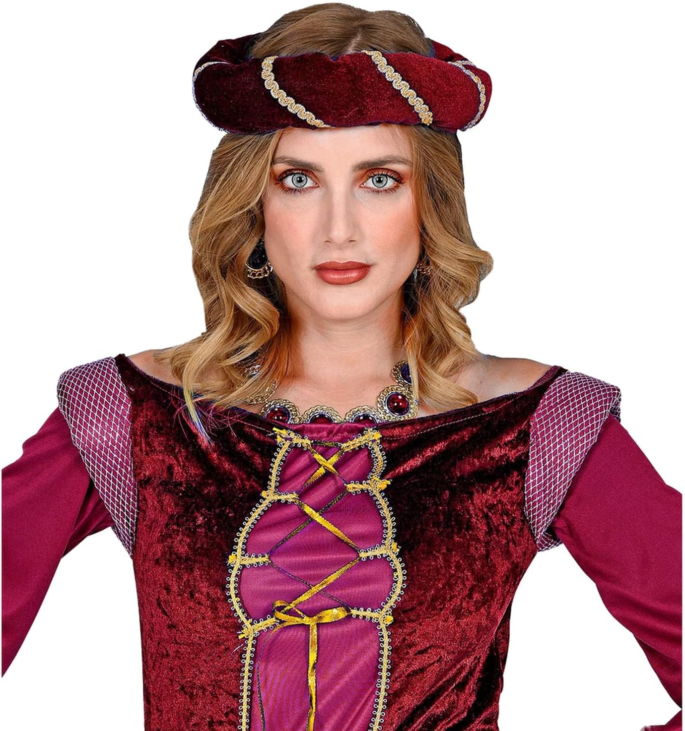 257340 - W WIDMANN MILANO | Modë për Festa | Kurorë Mesjetare për Flokë me Vello | Zonja e Kështjellës | Mbulesë për Kokën | Përrallë | Aksesorë për Kostume Karnavali