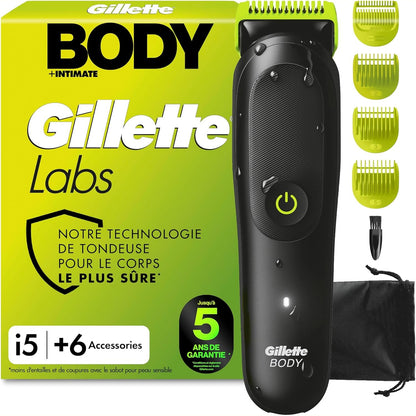 320947 - GILLETTE Makinë prerëse për meshkuj Labs Body + Intimate i5, 6 aksesorë, Ngjyra: e zezë