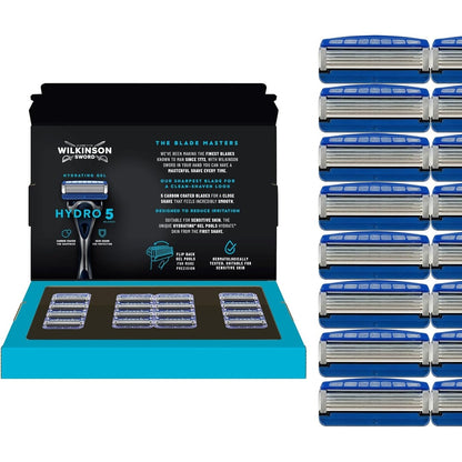 300571 - BRISK WILKINSON SWORD - Hydro 5 për burra, 16 tehe zëvendësuese, xhela hidratues, prerës i palosshëm