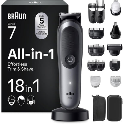 302722 - BRAUN Makinë prerëse Multigroom All-in-One Series 7, 18-në-1, AIO7585