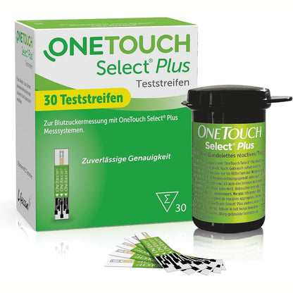 300936 - ONETOUCH Shirita testimi të glukozës në gjak Select Plus | 30 shirita | Për matjen e glukozës në gjak në diabet (sëmundje e sheqerit)