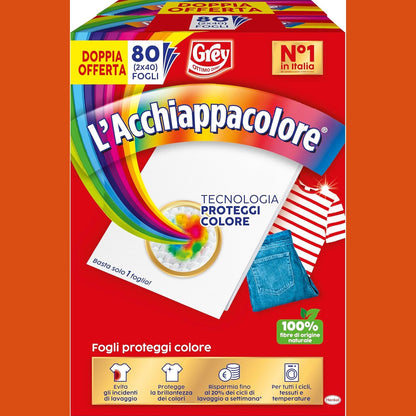 272306 - Fletë për Kapjen e Ngjyrave për Lavatriçe, Pako me 80 Fletë, 40 x 2