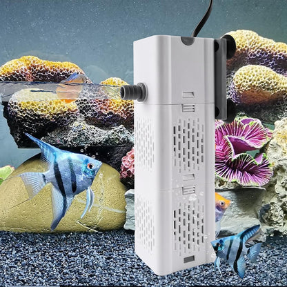 219946 - INDRNIF Filtër i Brendshëm Akuariumi 30-150L - 6W, Shkallë Rrjedhjeje 500L/H, Pompë Filtri e Brendshme me Sfungjerë, Filtër 4-në-1