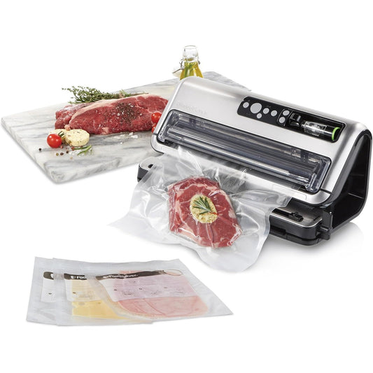 255012 - FOODSAVER Vulosëse me Vakum për Ushqim FFS006X, Automatike, me Ruajtje dhe Prerëse të Rrotullave, Argjend