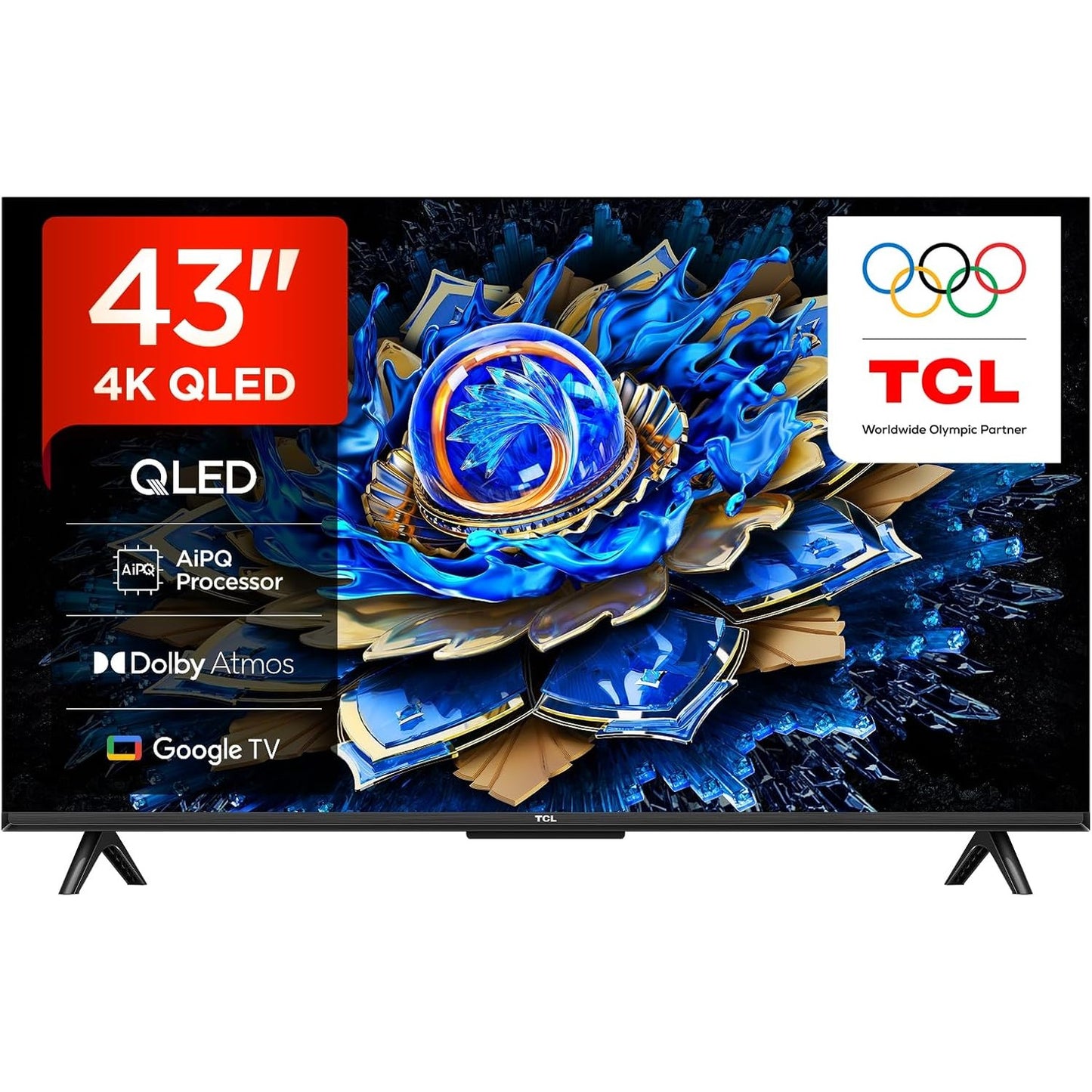 272600 - TCL 43T69C 43 inç QLED Televizor LED 4K HDR, Smart Google TV, Dolby Vision & Atmos, Game Master, Motion Clarity, i pajtueshëm me Google Assistant dhe Alexa
