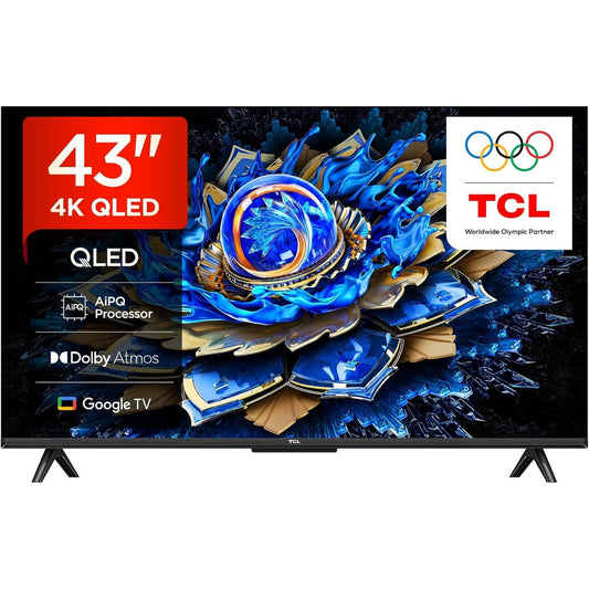 272600 - TCL 43T69C 43 inç QLED Televizor LED 4K HDR, Smart Google TV, Dolby Vision & Atmos, Game Master, Motion Clarity, i pajtueshëm me Google Assistant dhe Alexa