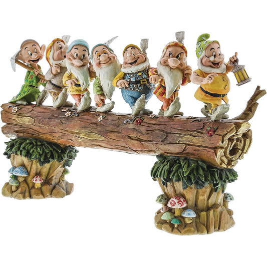 170029 - ENESCO Figurinë Disney Traditions 4005434 e Shtatë Xhuxhëve në Rrëshirë, Materiali i Bardhë, 20 cm