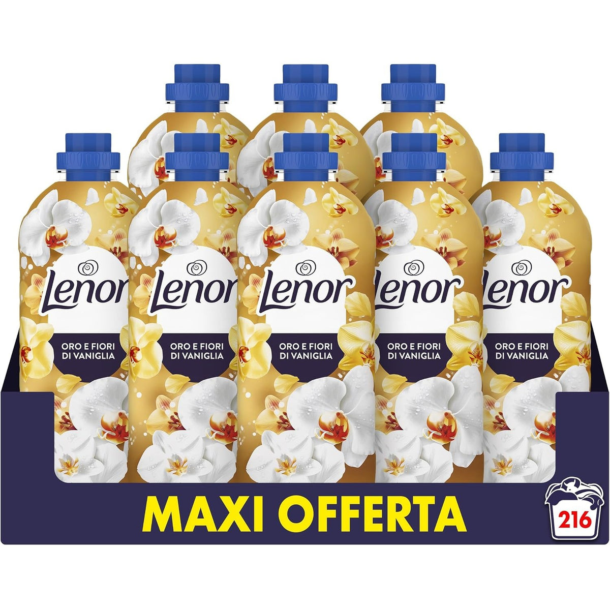 311318 - LENOR Zbutës rrobash i koncentruar 216 larje (8x27), lule ari dhe vanilje, freski afatgjatë deri në 1 javë