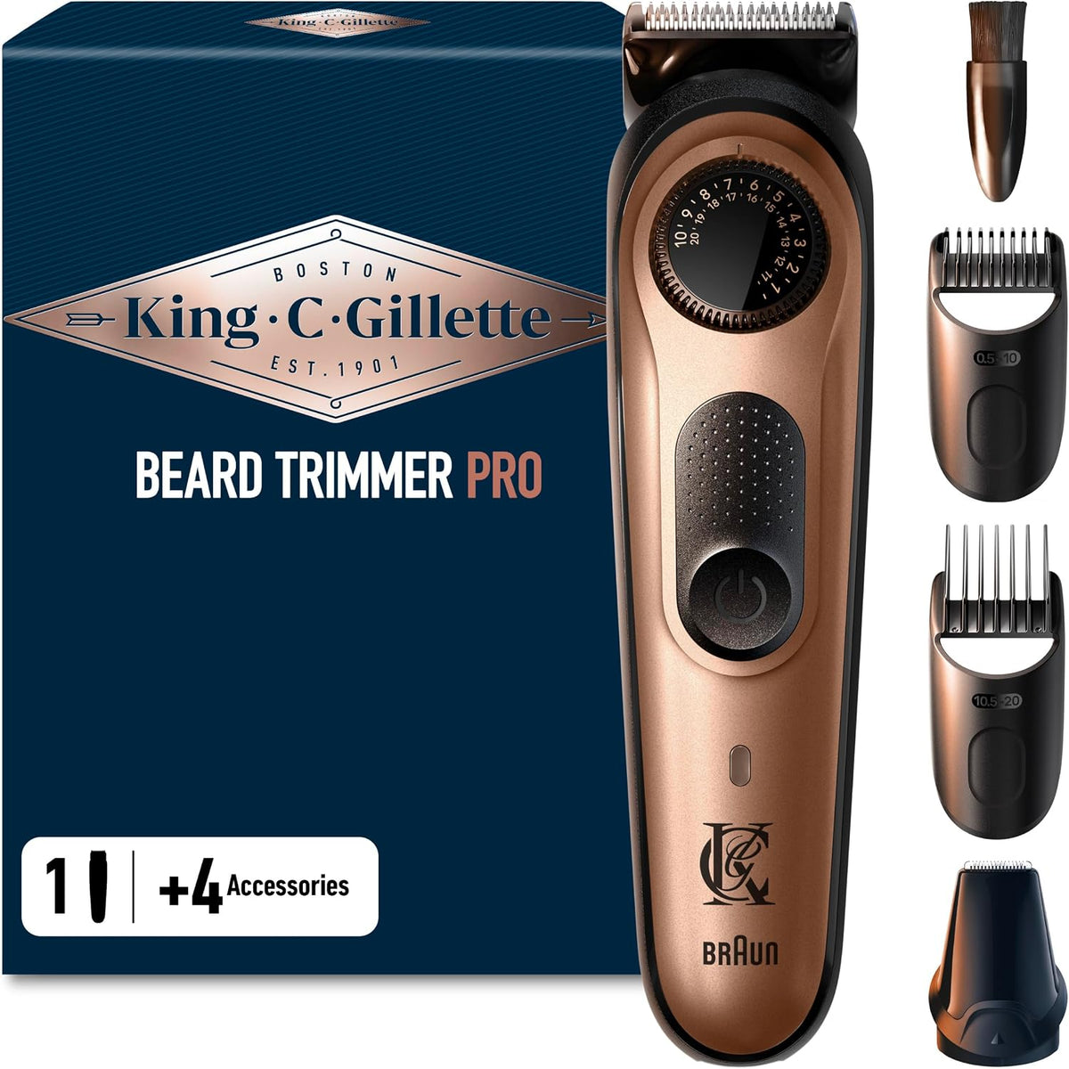 315509 - KING C. GILLETTE Makinë prerëse mjekre Pro Max, elektrike, e papërshkueshme nga uji, pa tel, 40 cilësime, deri në 120 minuta jetëgjatësi baterie, e zezë