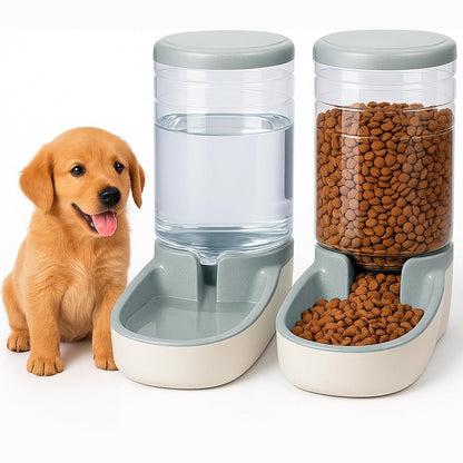 250969 - EDIPETS Dispensues Automatik Ushqimi për Kafshë Shtëpiake, 2 Njësi, 3.8L, Tas Ushqimi dhe Uji (Gri)