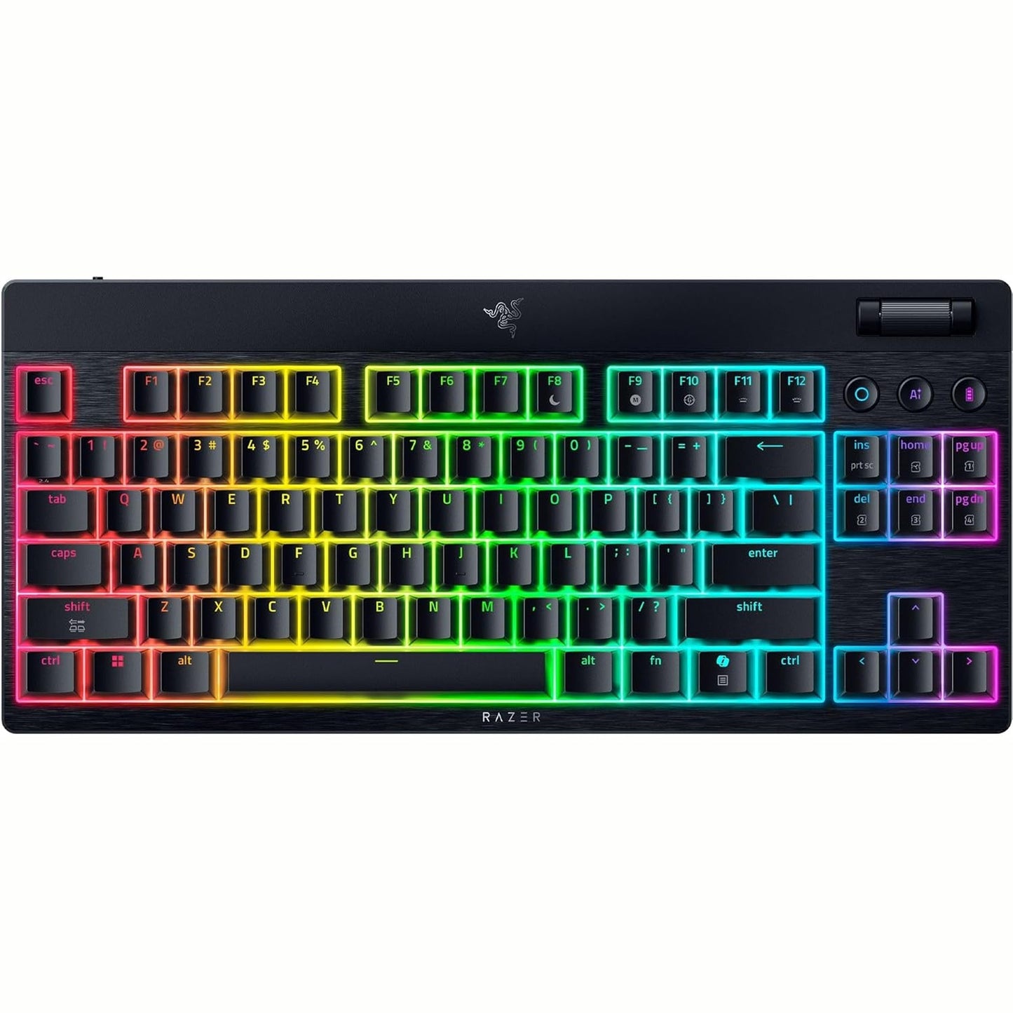 267657 - RAZER BLACKWIDOW V4 TENKEYLESS HYPERSPEED LOW PROFILE – Tastierë pa tel për lojëra, HyperSpeed dhe BT, çelësa të verdhë