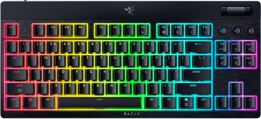 319320 - RAZER BlackWidow V4 Tenkeyless HyperSpeed Low Profile - Tastierë Lojërash me Ndërrim të Hot-Swap pa Tel (HyperSpeed Wireless & BT, Ndërrim i Hot-Swap, Taste Rrotulluese Shumëfunksionale dhe Taste Funksionale) Çelës Portokalli